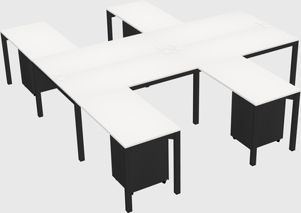 Shared l-shaped desk