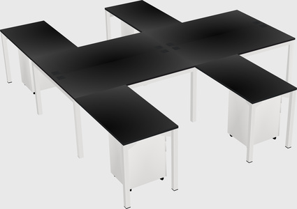 Shared l-shaped desk