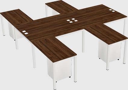 Shared l-shaped desk