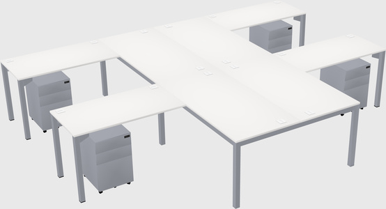 Shared l-shaped desk