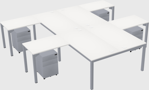 Shared l-shaped desk