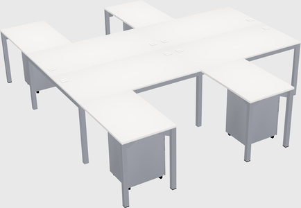 Shared l-shaped desk