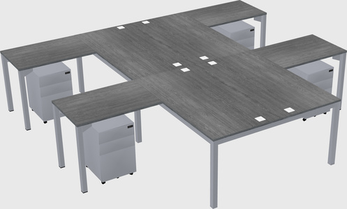 Shared l-shaped desk
