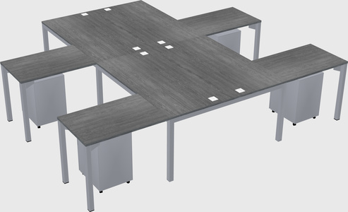 Shared l-shaped desk