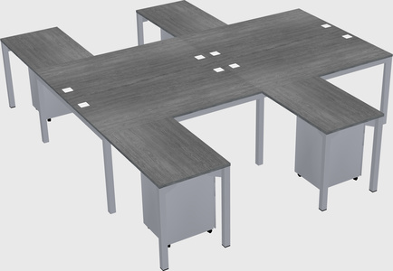 Shared l-shaped desk