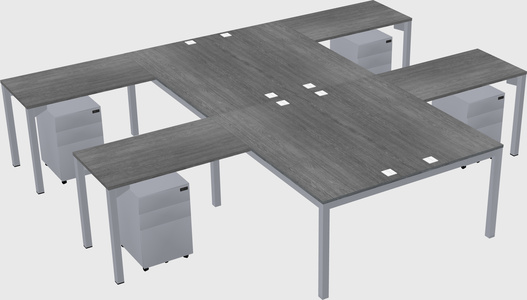 Shared l-shaped desk