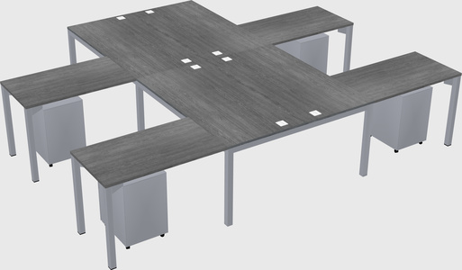 Shared l-shaped desk