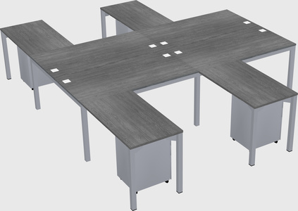 Shared l-shaped desk