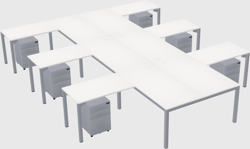 Shared l-shaped desk