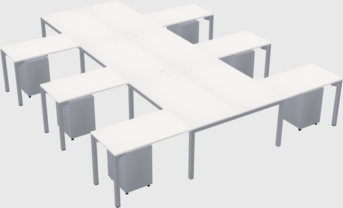 Shared l-shaped desk
