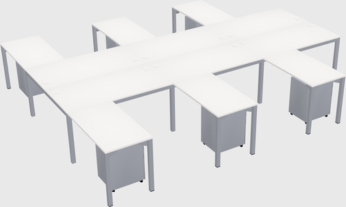 Shared l-shaped desk