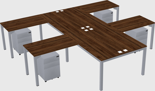Shared l-shaped desk