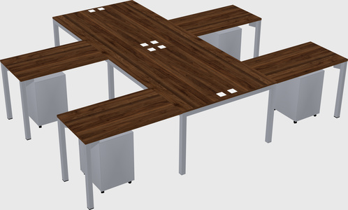 Shared l-shaped desk