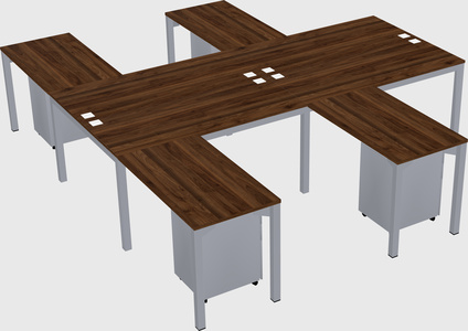 Shared l-shaped desk