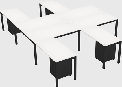 Shared l-shaped desk