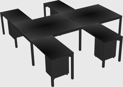 Shared l-shaped desk