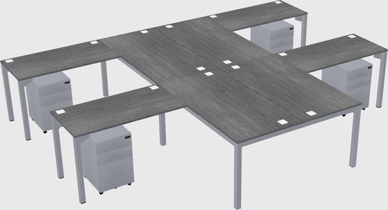 Shared l-shaped desk