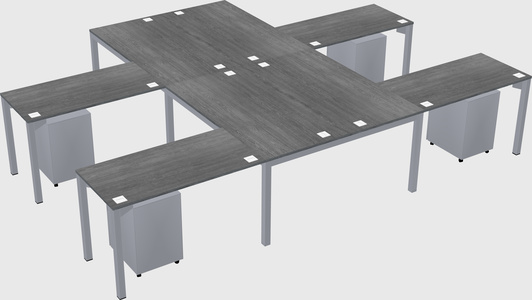 Shared l-shaped desk