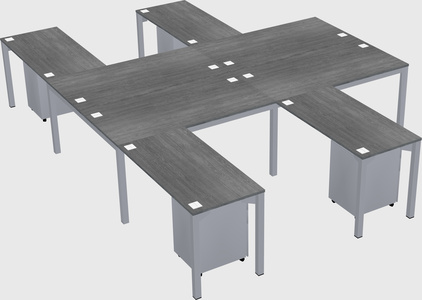 Shared l-shaped desk