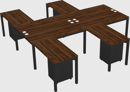 Shared l-shaped desk