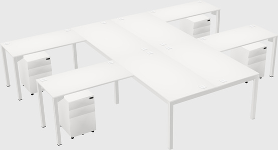 Shared l-shaped desk