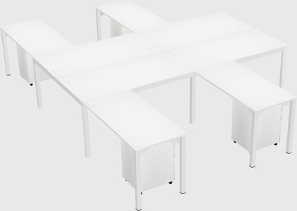 Shared l-shaped desk