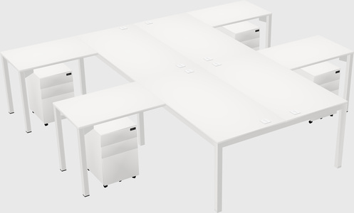 Shared l-shaped desk