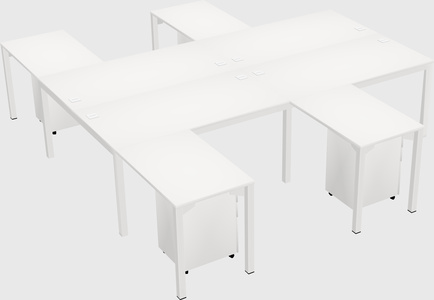 Shared l-shaped desk