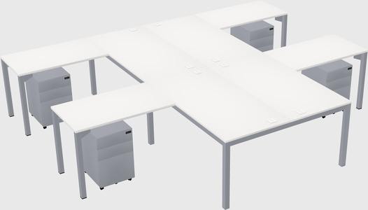 Shared l-shaped desk
