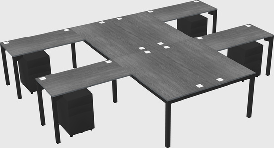 Shared l-shaped desk