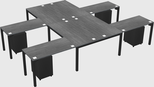 Shared l-shaped desk