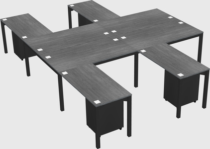 Shared l-shaped desk