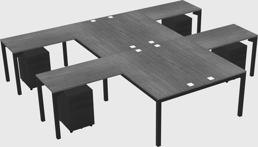 Shared l-shaped desk
