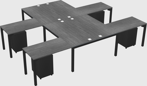 Shared l-shaped desk