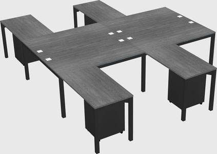Shared l-shaped desk