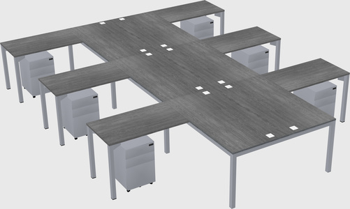 Shared l-shaped desk