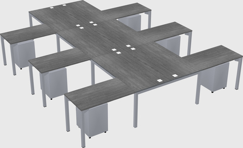 Shared l-shaped desk