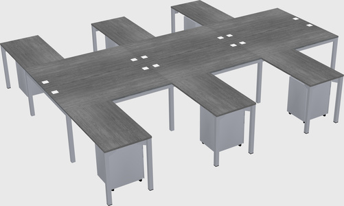 Shared l-shaped desk