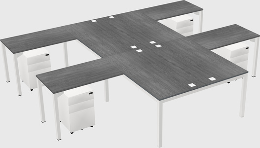 Shared l-shaped desk