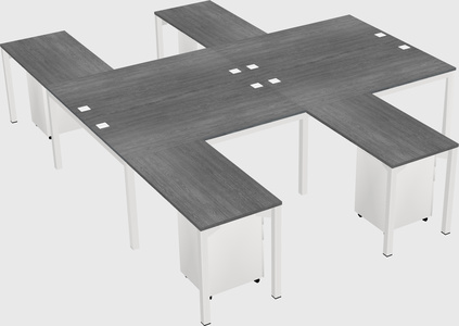 Shared l-shaped desk