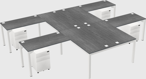 Shared l-shaped desk