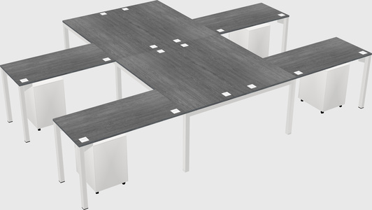 Shared l-shaped desk