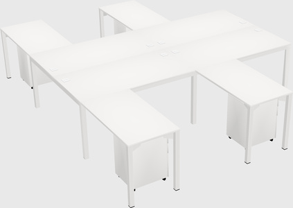 Shared l-shaped desk