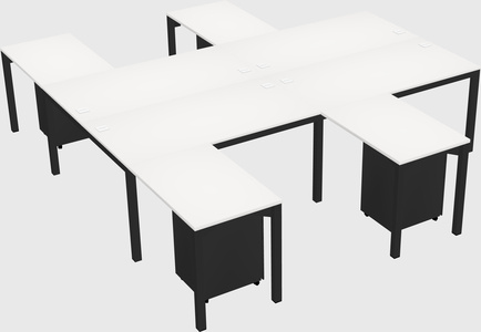 Shared l-shaped desk