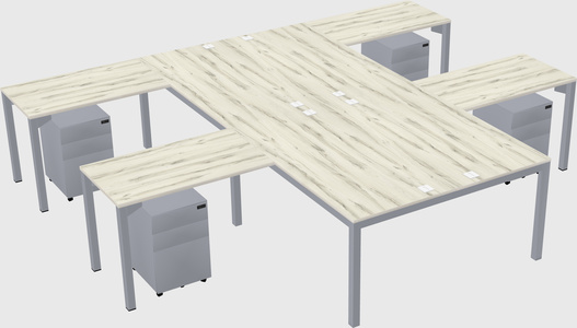 Shared l-shaped desk