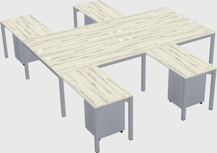 Shared l-shaped desk