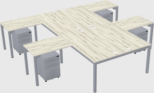 Shared l-shaped desk