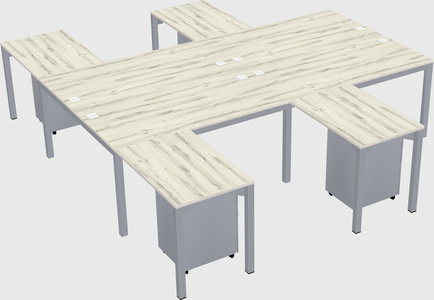 Shared l-shaped desk