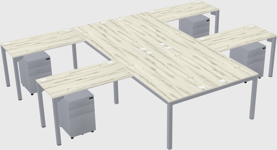 Shared l-shaped desk