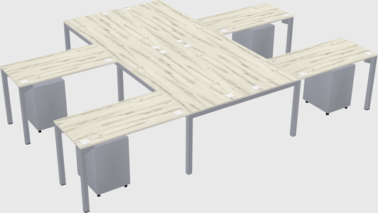 Shared l-shaped desk